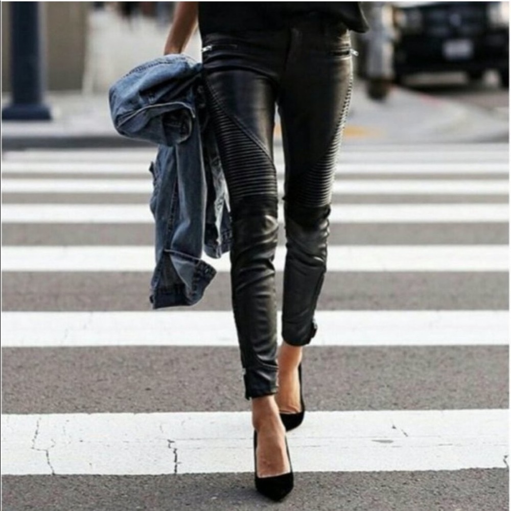 Blank NYC faux leather moto pants